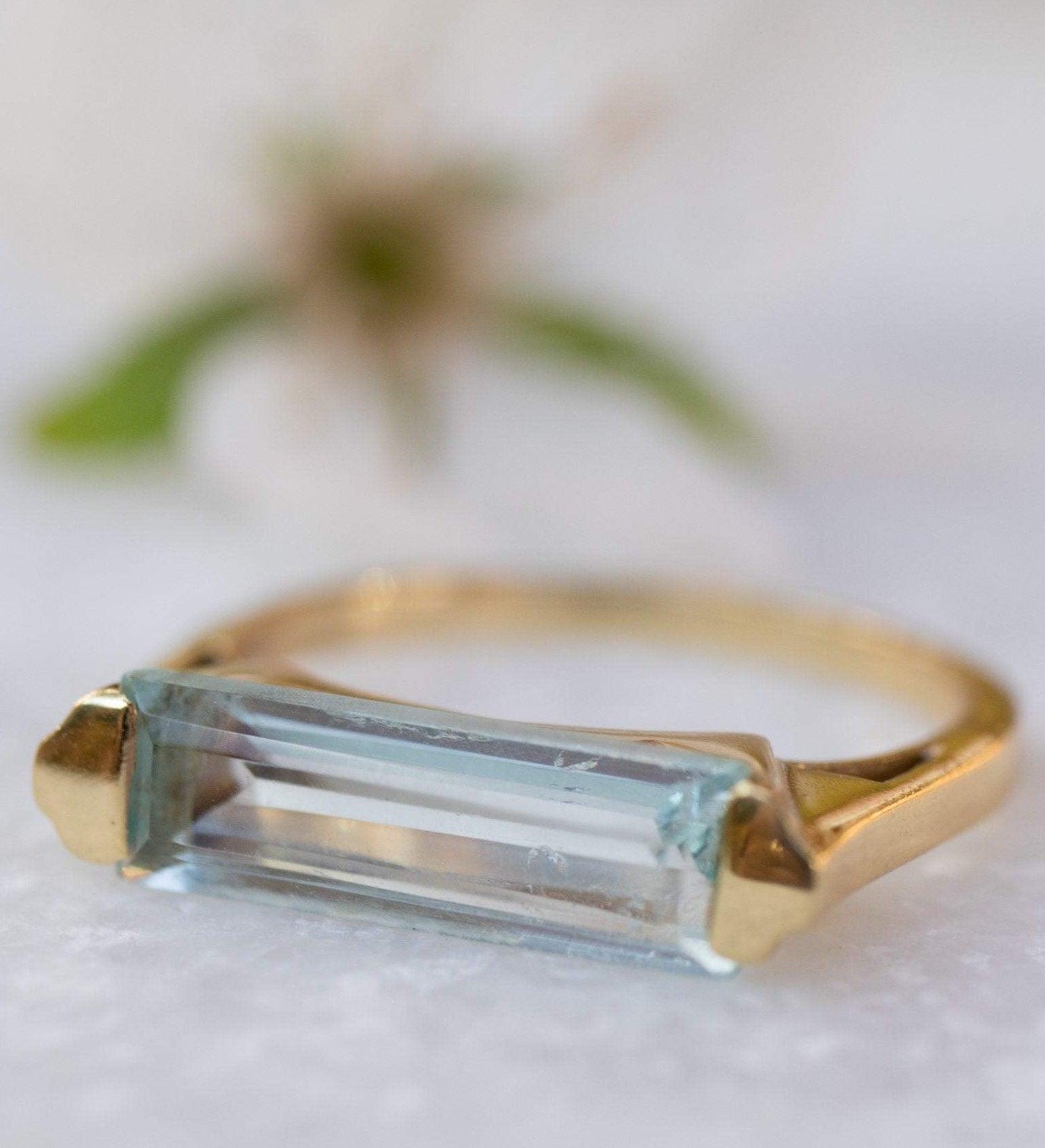 Blue Topaz Hydro Ring ~ 18k Gold Plated ~ MR166 - Maresia Jewelry