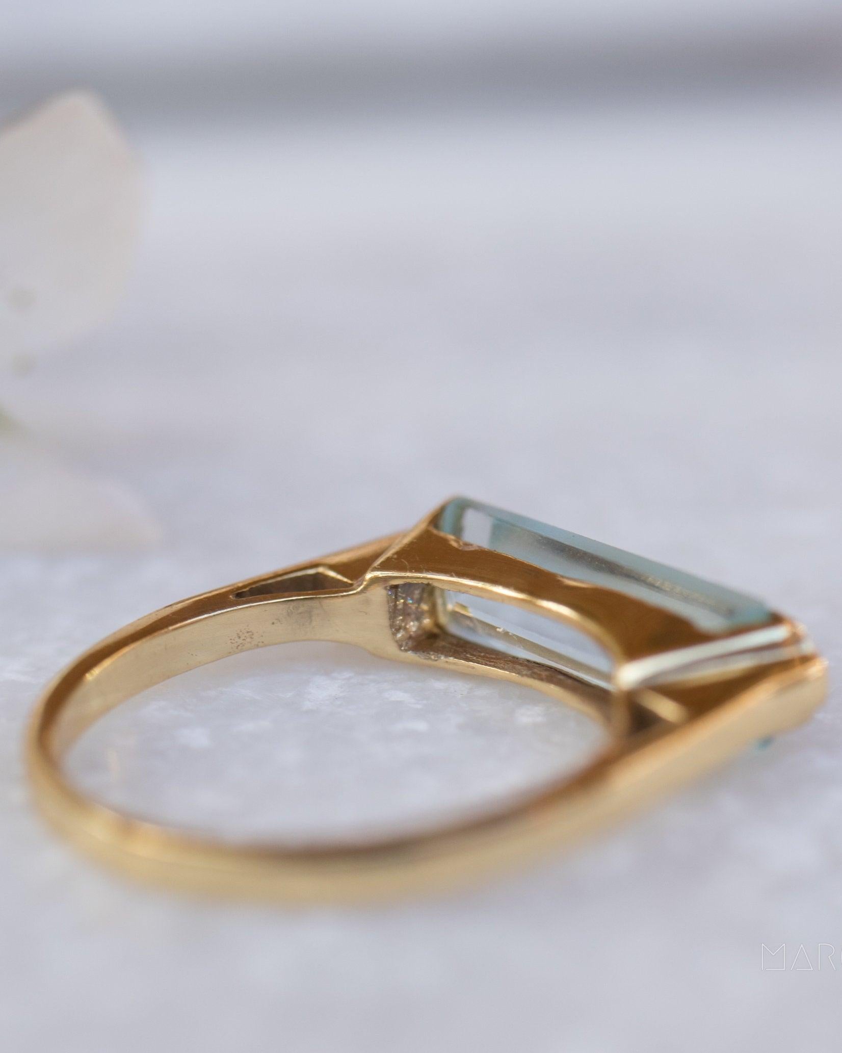 Blue Topaz Hydro Ring ~ 18k Gold Plated ~ MR166 - Maresia Jewelry