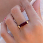 Garnet Hydro Ring ~ 18k Gold Plated ~ MR165 - Maresia Jewelry