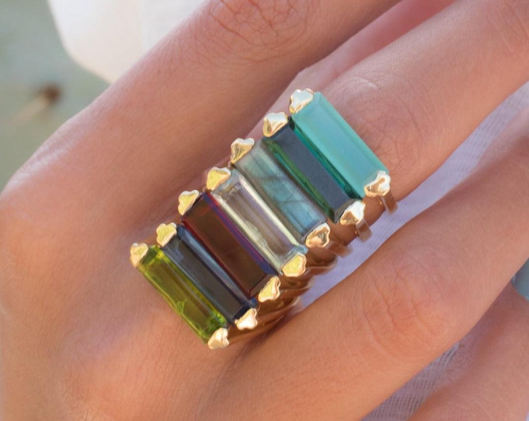 Garnet Hydro Ring ~ 18k Gold Plated ~ MR165 - Maresia Jewelry
