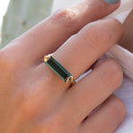 Green Tourmaline Hydro Ring ~ 18k Gold Plated ~ MR164 - Maresia Jewelry