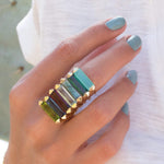 Green Tourmaline Hydro Ring ~ 18k Gold Plated ~ MR164 - Maresia Jewelry