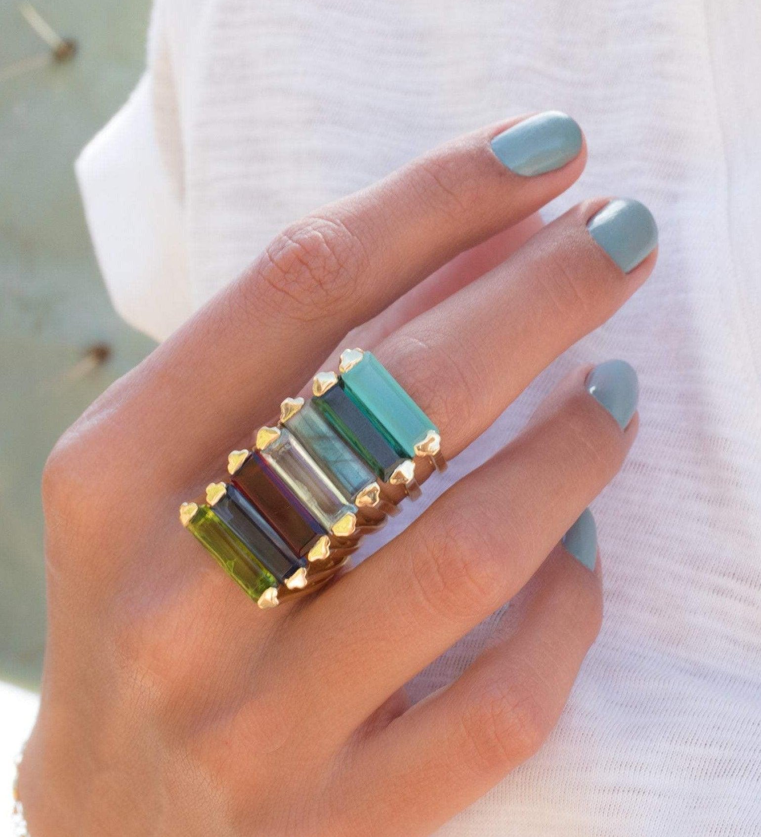 Green Tourmaline Hydro Ring ~ 18k Gold Plated ~ MR164 - Maresia Jewelry