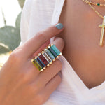 Green Tourmaline Hydro Ring ~ 18k Gold Plated ~ MR164 - Maresia Jewelry