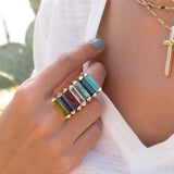 Green Tourmaline Hydro Ring ~ 18k Gold Plated ~ MR164 - Maresia Jewelry