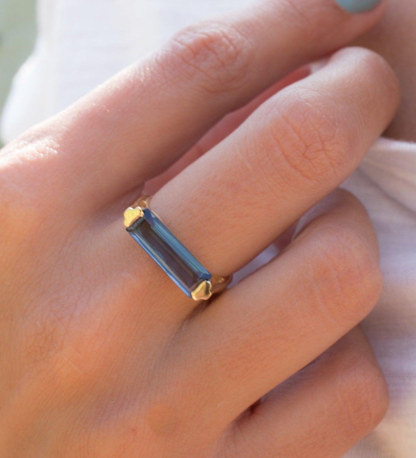 Iolite Hydro Ring  ~ 18k Gold Plated ~ MR163 - Maresia Jewelry