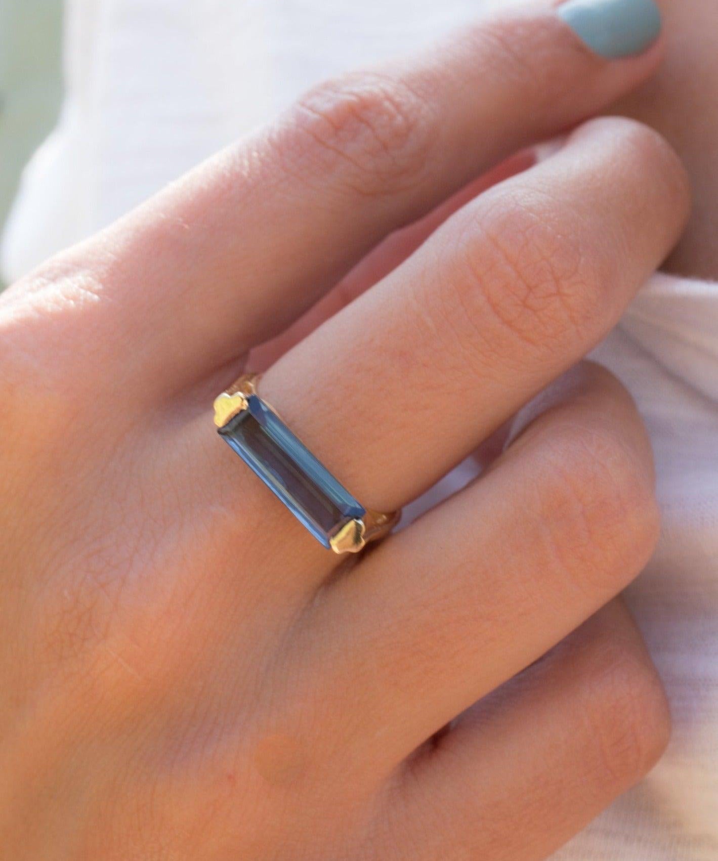 Iolite Hydro Ring  ~ 18k Gold Plated ~ MR163 - Maresia Jewelry