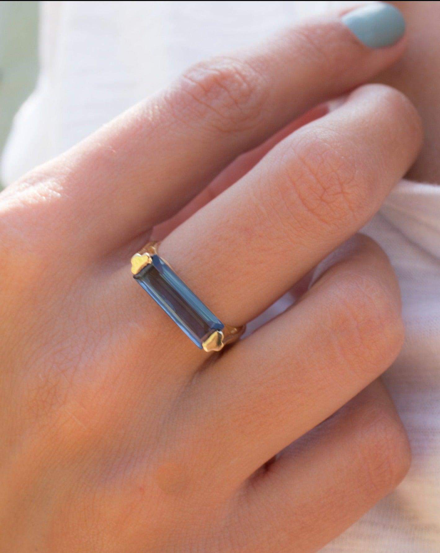 Iolite Hydro Ring  ~ 18k Gold Plated ~ MR163 - Maresia Jewelry