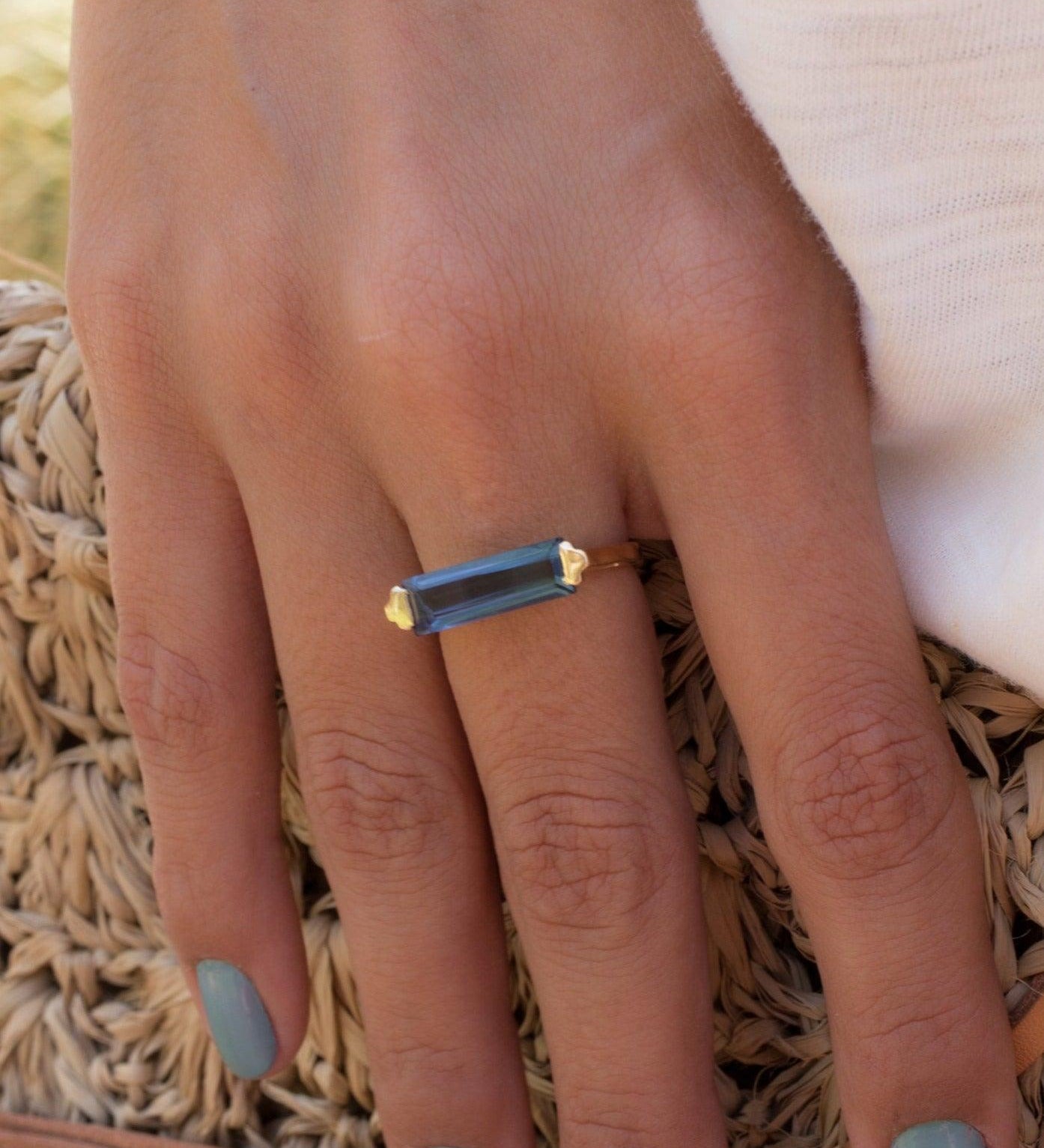 Iolite Hydro Ring  ~ 18k Gold Plated ~ MR163 - Maresia Jewelry