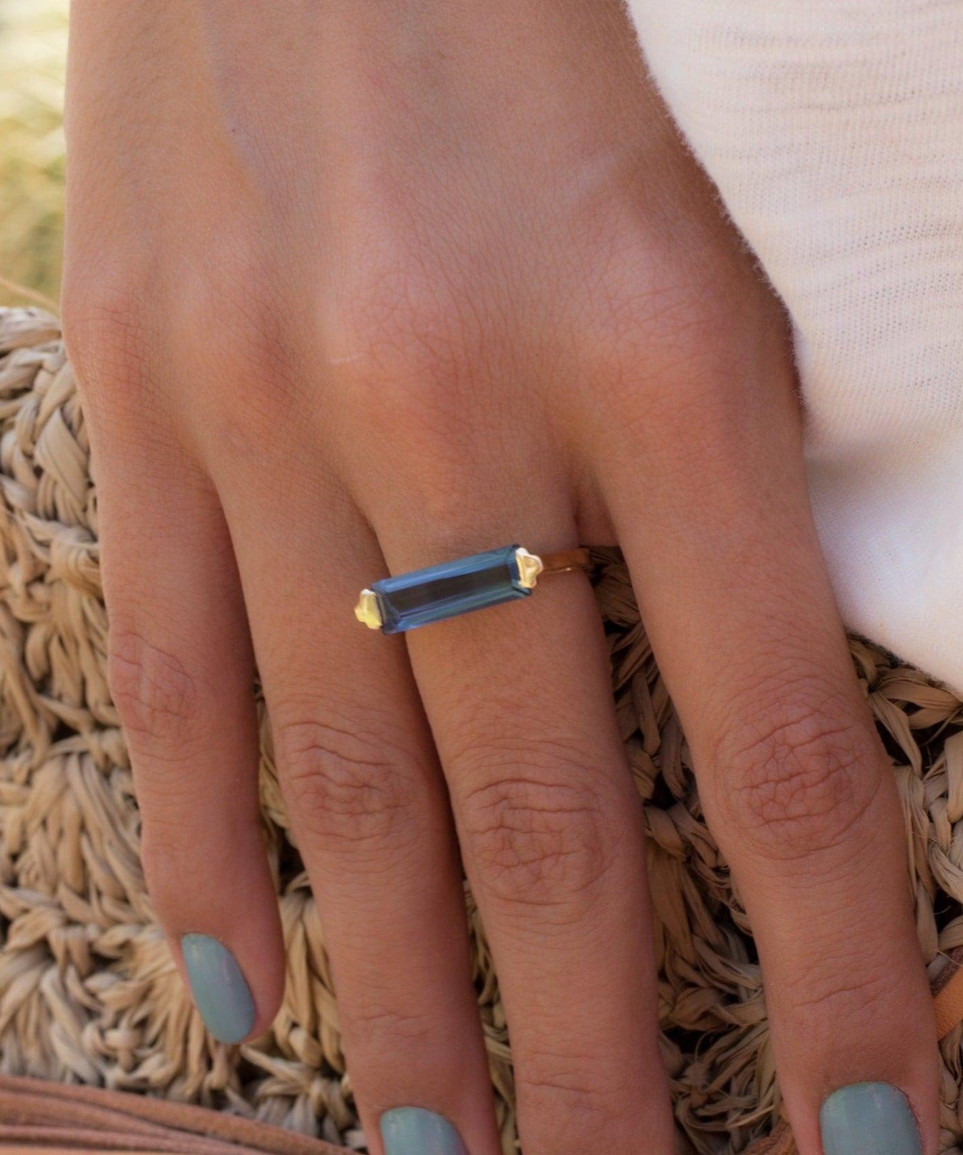 Iolite Hydro Ring  ~ 18k Gold Plated ~ MR163 - Maresia Jewelry