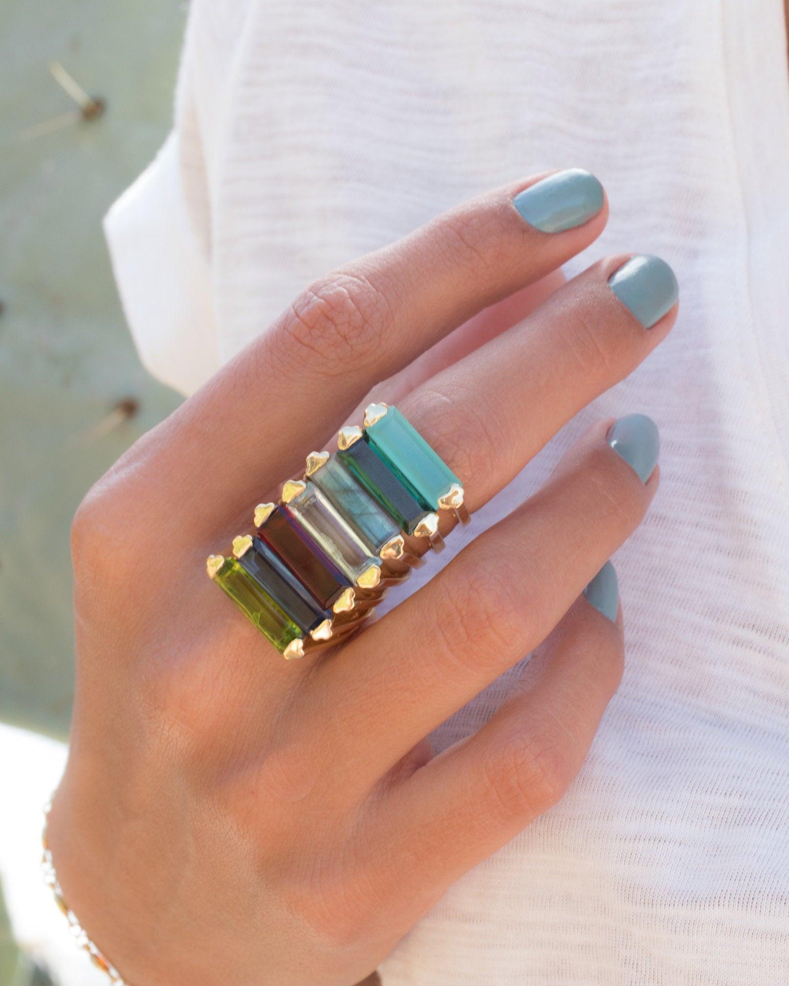 Iolite Hydro Ring  ~ 18k Gold Plated ~ MR163 - Maresia Jewelry
