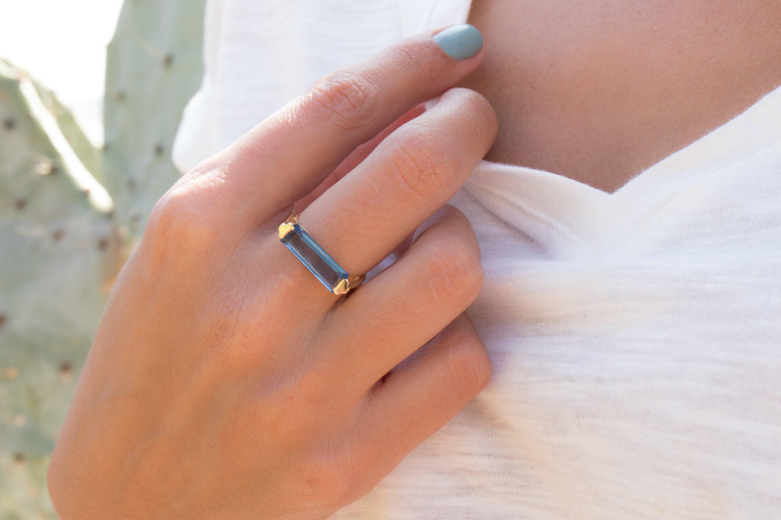 Iolite Hydro Ring  ~ 18k Gold Plated ~ MR163 - Maresia Jewelry