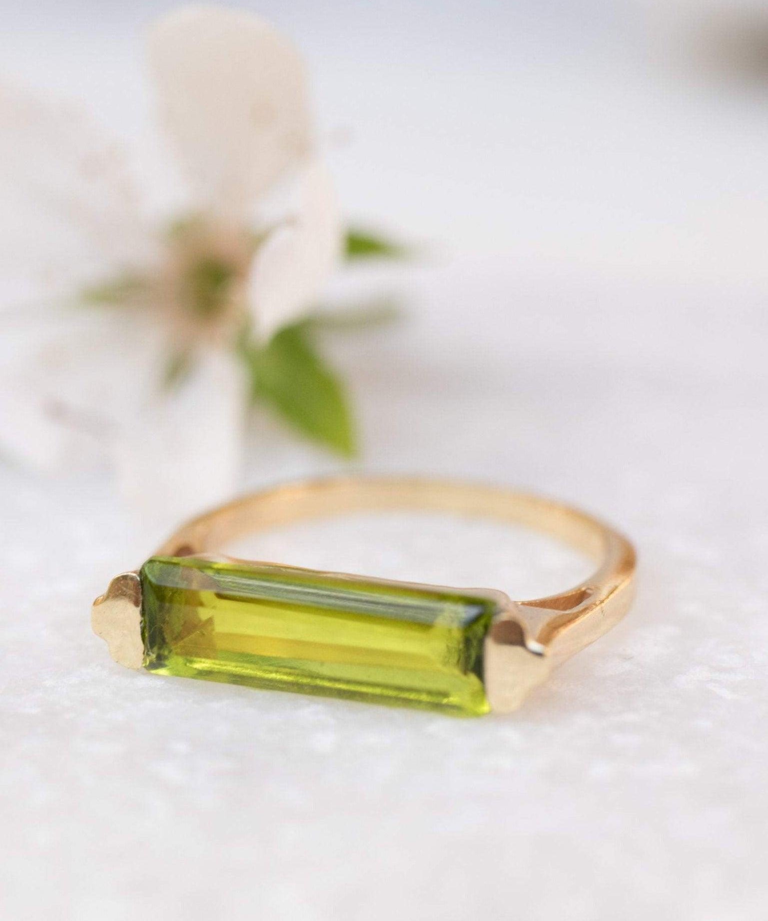 Peridot Hydro Ring ~ 18k Gold Plated ~MR160 - Maresia Jewelry