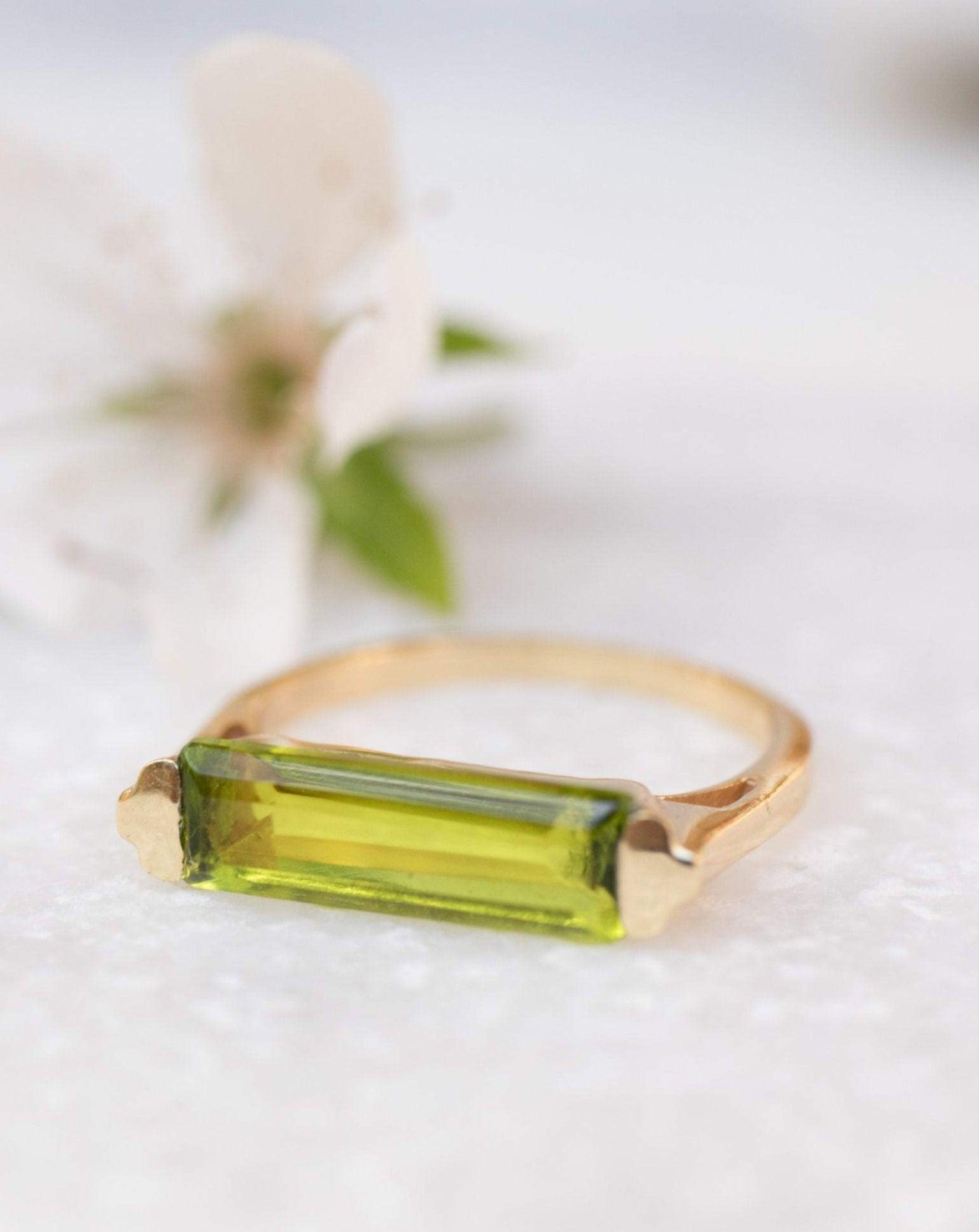 Peridot Hydro Ring ~ 18k Gold Plated ~MR160 - Maresia Jewelry