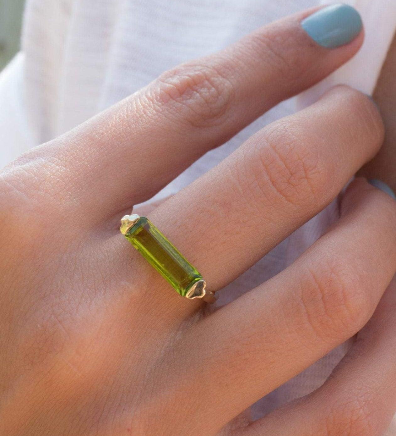 Peridot Hydro Ring ~ 18k Gold Plated ~MR160 - Maresia Jewelry
