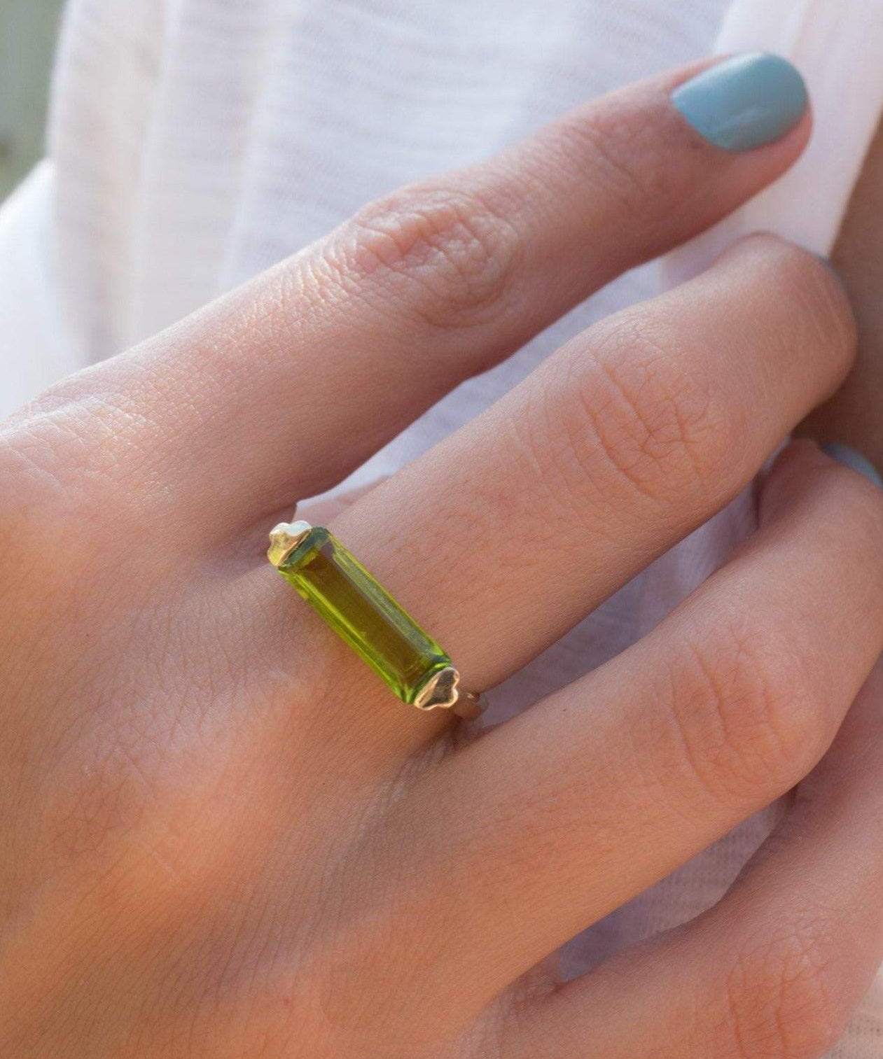 Peridot Hydro Ring ~ 18k Gold Plated ~MR160 - Maresia Jewelry