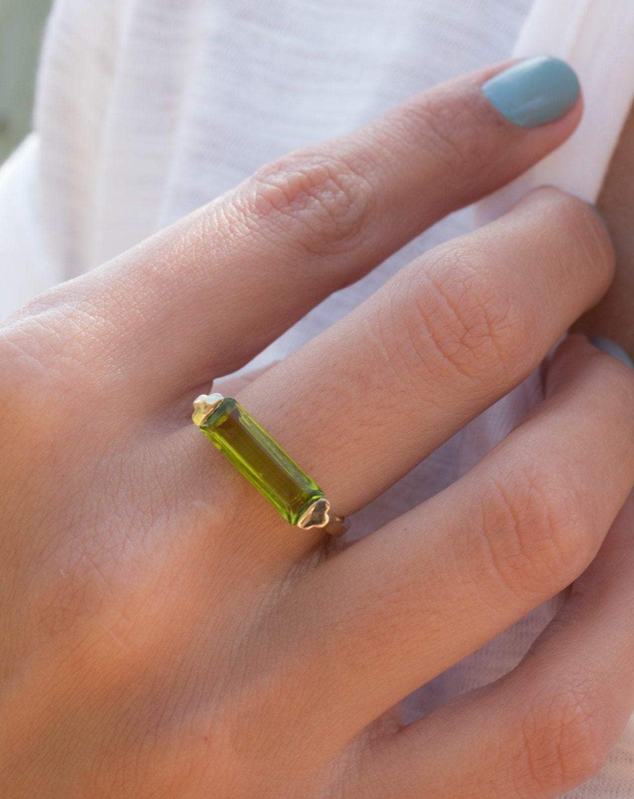 Peridot Hydro Ring ~ 18k Gold Plated ~MR160 - Maresia Jewelry