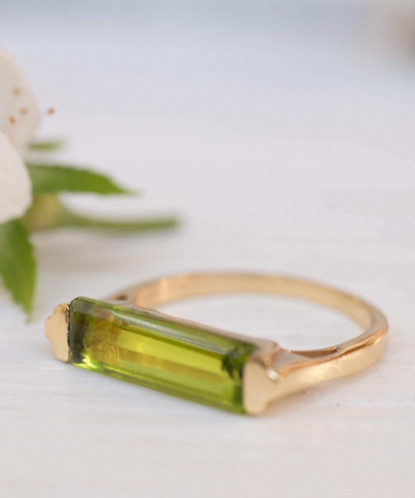 Peridot Hydro Ring ~ 18k Gold Plated ~MR160 - Maresia Jewelry