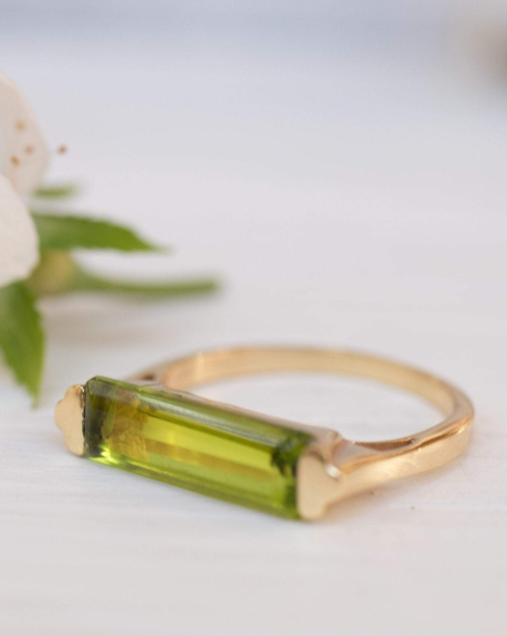 Peridot Hydro Ring ~ 18k Gold Plated ~MR160 - Maresia Jewelry