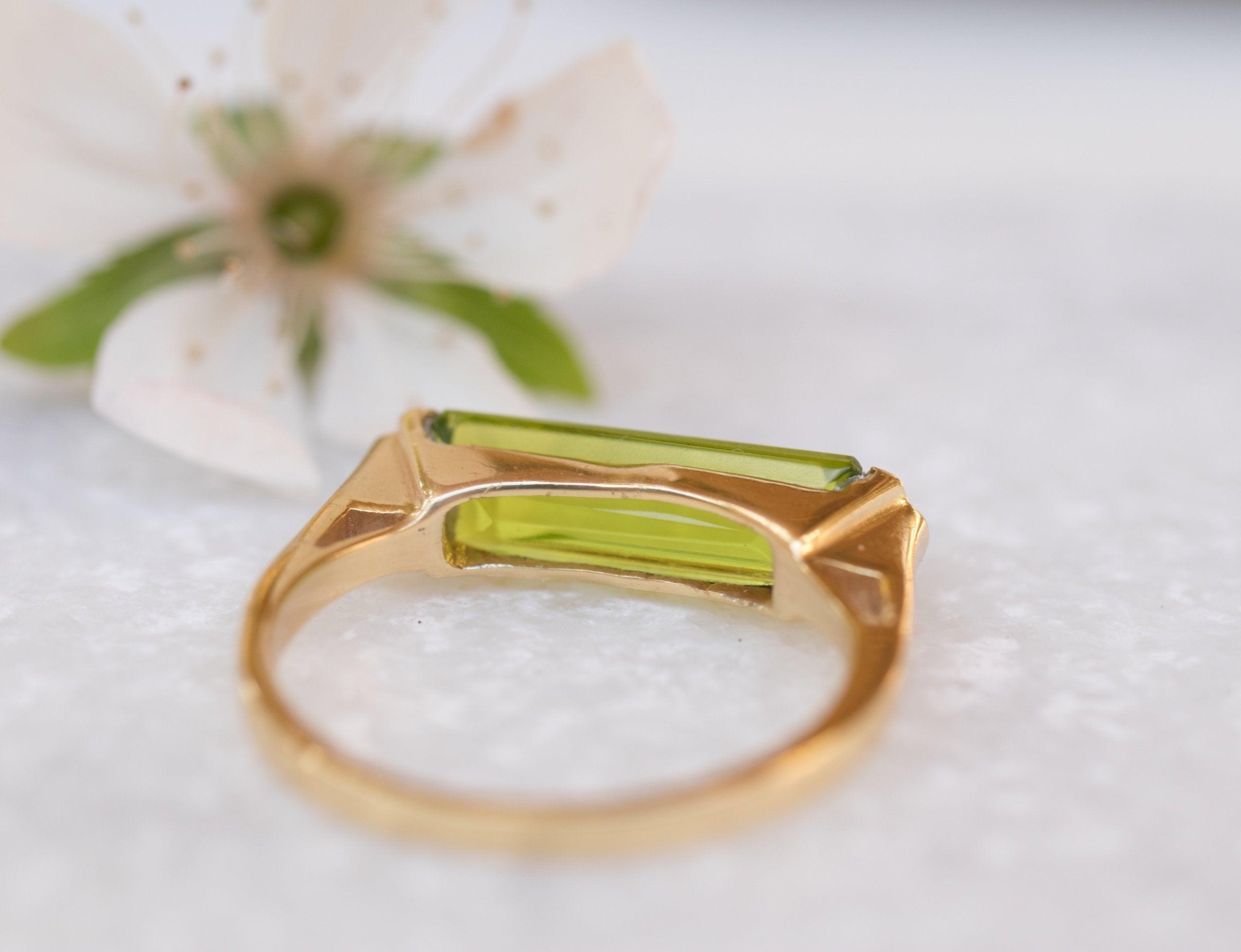 Peridot Hydro Ring ~ 18k Gold Plated ~MR160 - Maresia Jewelry