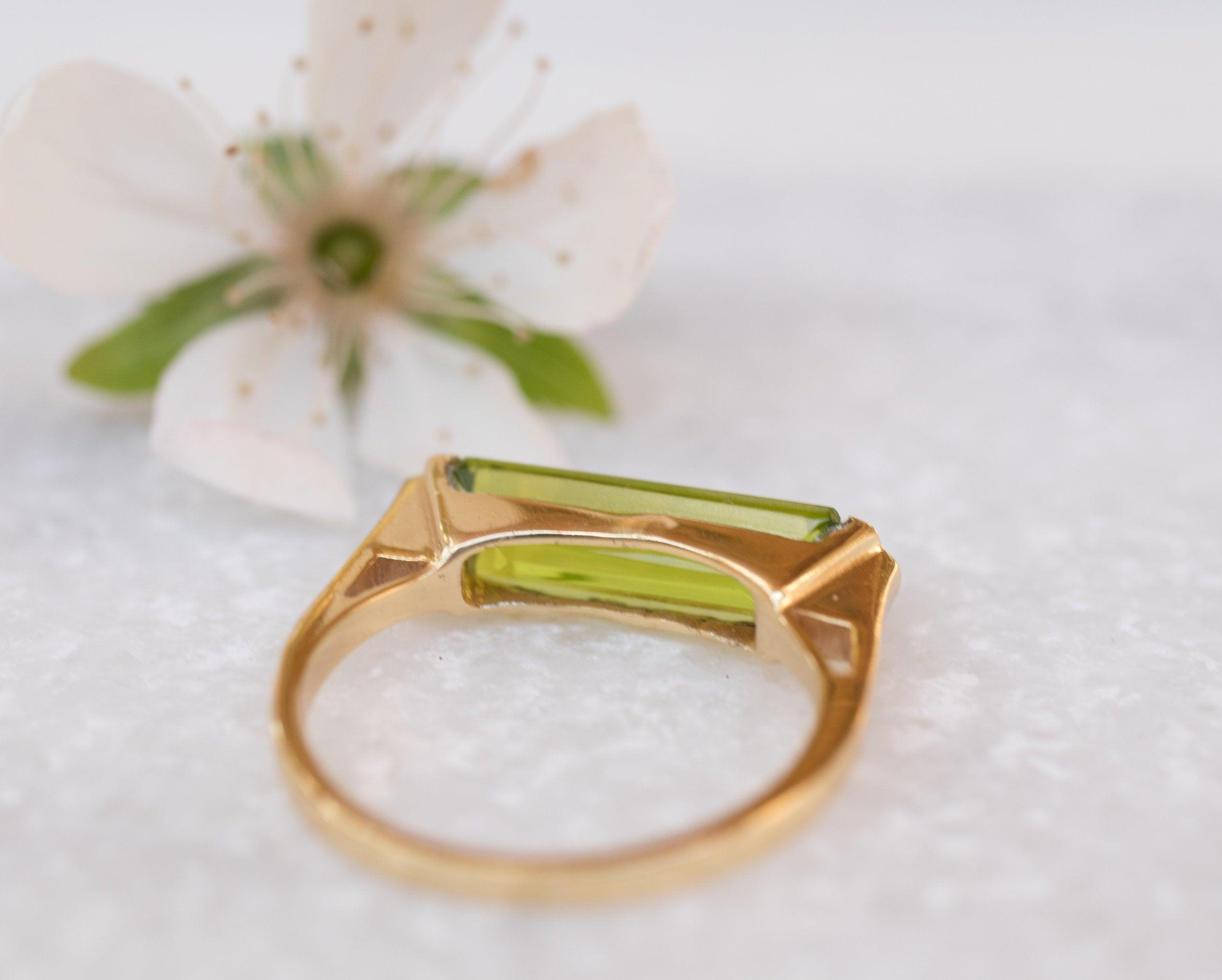 Peridot Hydro Ring ~ 18k Gold Plated ~MR160 - Maresia Jewelry