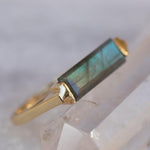 Rainbow Labradorite Ring ~  18k Gold Plated ~ MR161 - Maresia Jewelry