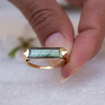 Rainbow Labradorite Ring ~  18k Gold Plated ~ MR161 - Maresia Jewelry