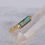 Rainbow Labradorite Ring ~  18k Gold Plated ~ MR161 - Maresia Jewelry
