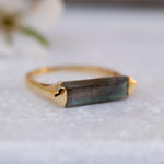 Rainbow Labradorite Ring ~  18k Gold Plated ~ MR161 - Maresia Jewelry