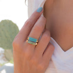 Rainbow Labradorite Ring ~  18k Gold Plated ~ MR161 - Maresia Jewelry