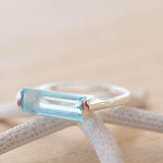 Blue Topaz Hydro Ring ~ Sterling Silver 925 ~ Rectangular Stone ~ Jewelry ~ Handmade ~ Boho ~ MR229