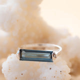 Iolite Hydro Ring ~ Sterling Silver 925 ~ Rectangular Stone  ~ Jewelry ~ Handmade ~ Boho ~ Stackable ~ Blue Stone MR230