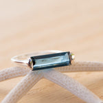 Iolite Hydro Ring ~ Sterling Silver 925 ~ Rectangular Stone  ~ Jewelry ~ Handmade ~ Boho ~ Stackable ~ Blue Stone MR230