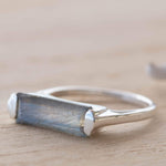 Labradorite Ring ~ Delicate ~ Sterling Silver 925 ~ Handmade ~ Gemstone~Statement ~Everyday~ Hippie~Bohemian~Stackable MR228