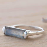 Labradorite Ring ~ Delicate ~ Sterling Silver 925 ~ Handmade ~ Gemstone~Statement ~Everyday~ Hippie~Bohemian~Stackable MR228