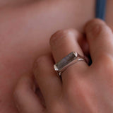 Labradorite Ring ~ Delicate ~ Sterling Silver 925 ~ Handmade ~ Gemstone~Statement ~Everyday~ Hippie~Bohemian~Stackable MR228