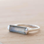 Labradorite Ring ~ Delicate ~ Sterling Silver 925 ~ Handmade ~ Gemstone~Statement ~Everyday~ Hippie~Bohemian~Stackable MR228