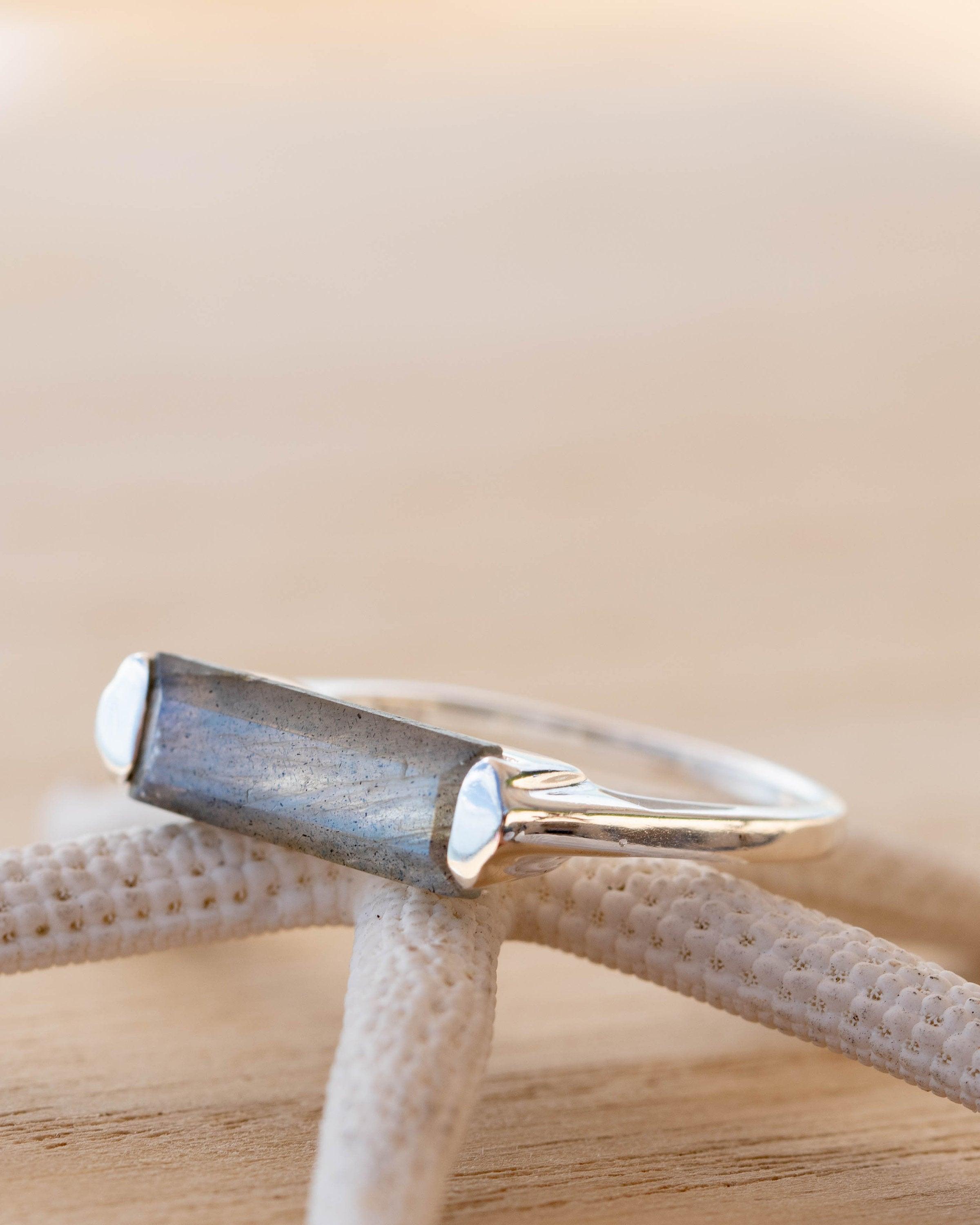 Labradorite Ring ~ Delicate ~ Sterling Silver 925 ~ Handmade ~ Gemstone~Statement ~Everyday~ Hippie~Bohemian~Stackable MR228