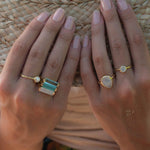 Moonstone Ring ~ Rectangular Stone ~ 18k Gold Plated ~ Jewelry ~ Handmade ~ Stackable ~ Boho ~ MR167