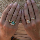 Moonstone Ring ~ Rectangular Stone ~ 18k Gold Plated ~ Jewelry ~ Handmade ~ Stackable ~ Boho ~ MR167
