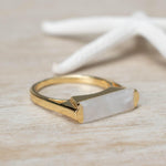 Moonstone Ring ~ Rectangular Stone ~ 18k Gold Plated ~ Jewelry ~ Handmade ~ Stackable ~ Boho ~ MR167