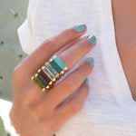 Moonstone Ring ~ Rectangular Stone ~ 18k Gold Plated ~ Jewelry ~ Handmade ~ Stackable ~ Boho ~ MR167