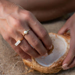 Moonstone Ring ~ Rectangular Stone ~ 18k Gold Plated ~ Jewelry ~ Handmade ~ Stackable ~ Boho ~ MR167