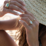 Moonstone Ring ~ Rectangular Stone ~ 18k Gold Plated ~ Jewelry ~ Handmade ~ Stackable ~ Boho ~ MR167