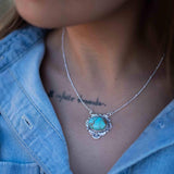 Turquoise necklace~ Sterling Silver 925 ~ curb ball chain ~ beaded chain ~ Jewelry ~ Gift For Her ~ Handmade~ Thin Chain MN067