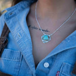 Turquoise necklace~ Sterling Silver 925 ~ curb ball chain ~ beaded chain ~ Jewelry ~ Gift For Her ~ Handmade~ Thin Chain MN067