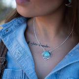 Turquoise necklace~ Sterling Silver 925 ~ curb ball chain ~ beaded chain ~ Jewelry ~ Gift For Her ~ Handmade~ Thin Chain MN067