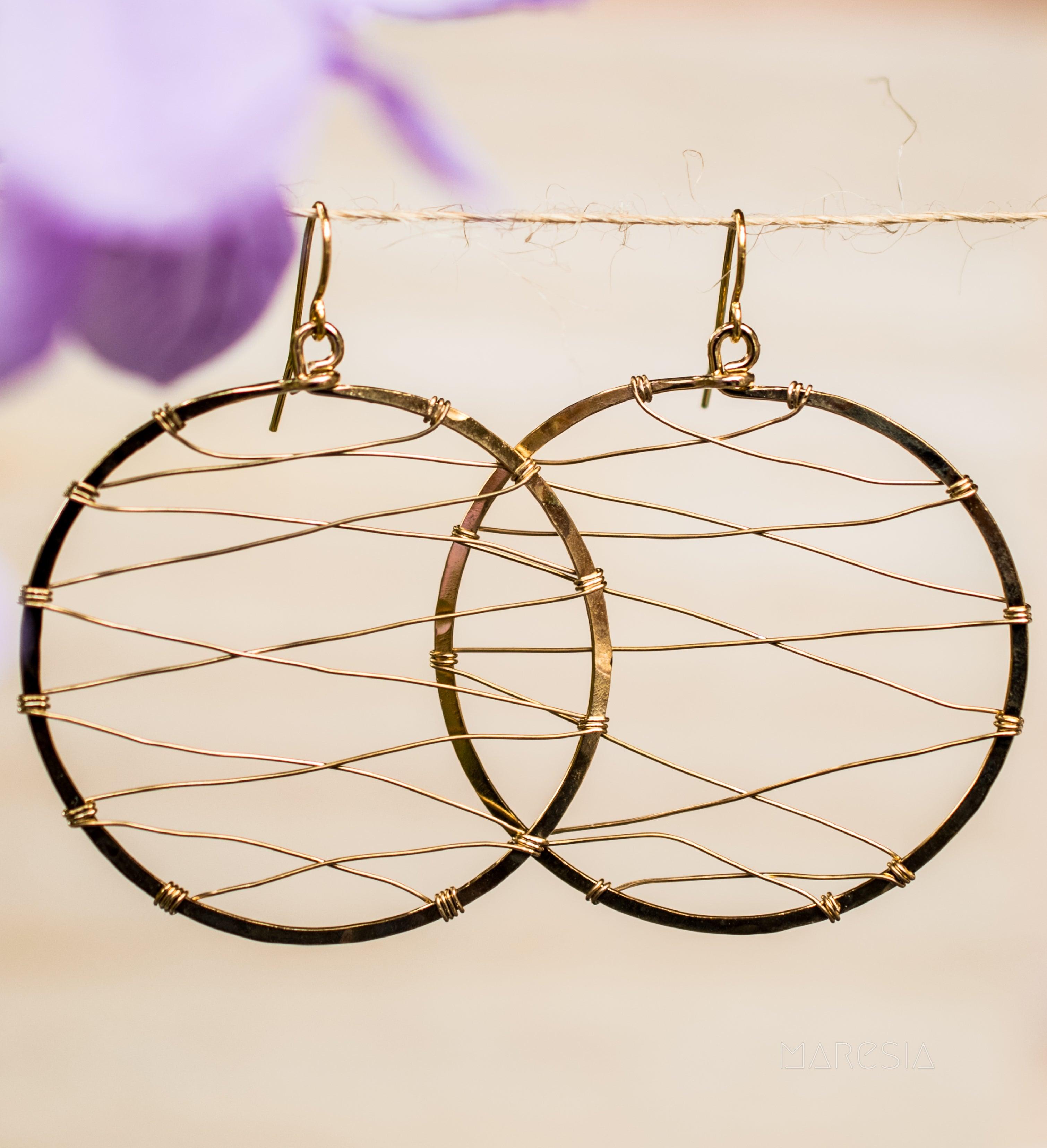 Catarina Circle Earrings ~Gold Plated or Silver Plated ~ SME009 - Maresia Jewelry