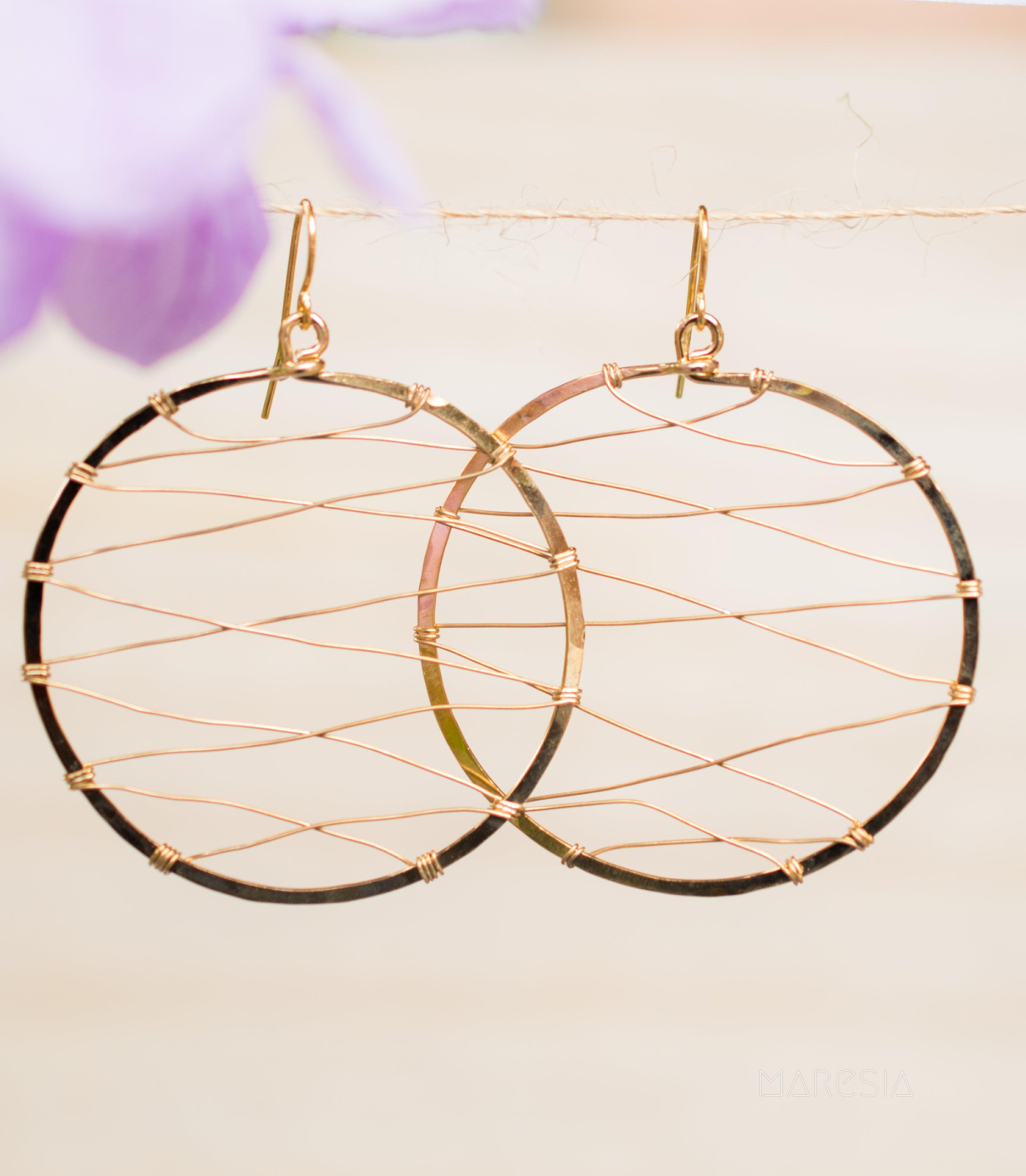 Catarina Circle Earrings ~Gold Plated or Silver Plated ~ SME009 - Maresia Jewelry