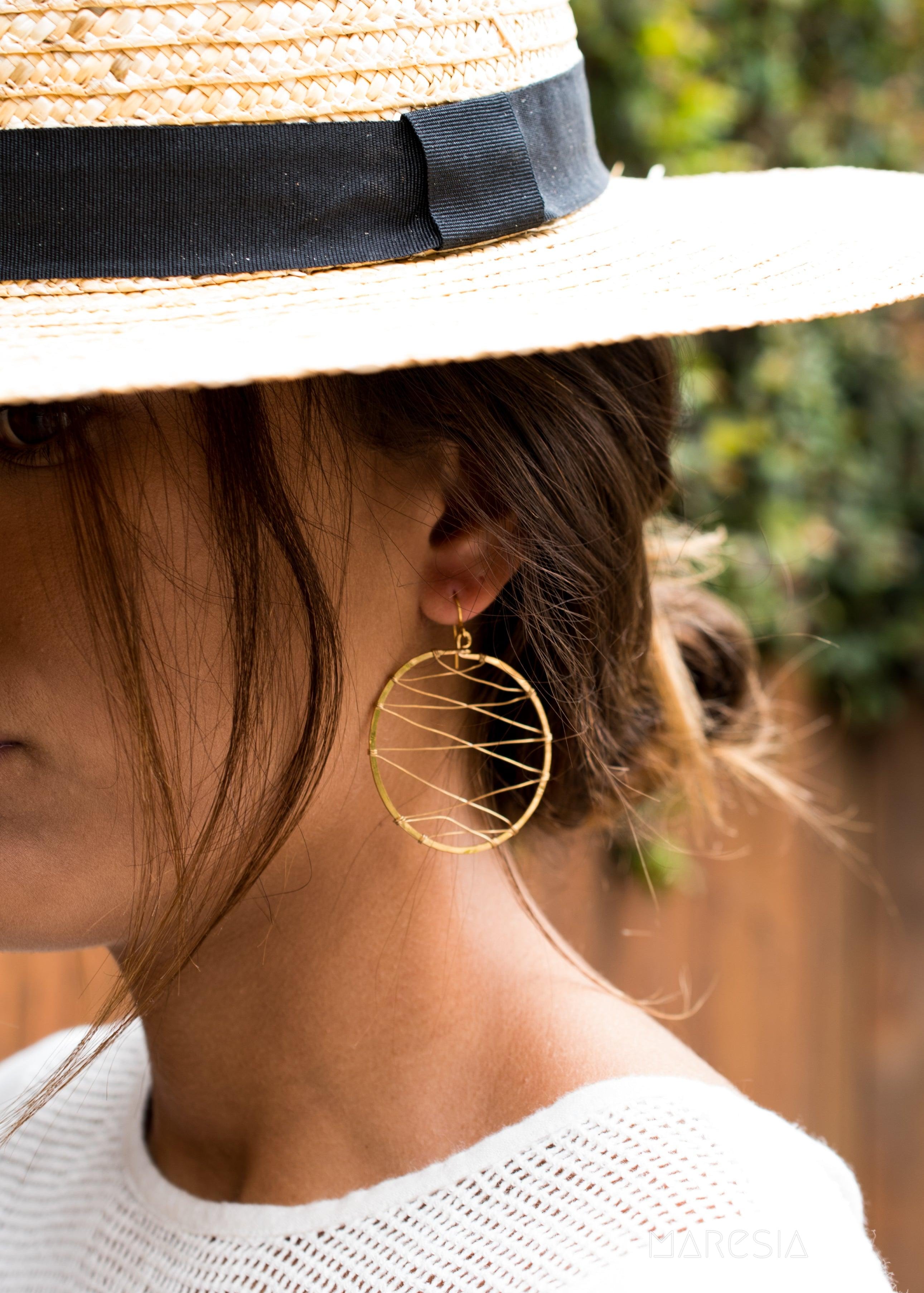 Catarina Circle Earrings ~Gold Plated or Silver Plated ~ SME009 - Maresia Jewelry